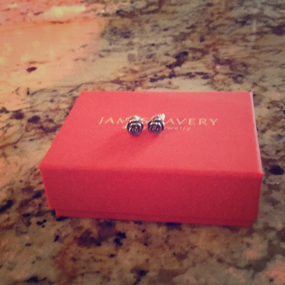 James Avery small rose studs - NEVER BEEN WORN!